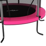 vidaXL Trampoline avec filet de sécurité Rond 140x160 cm Rose