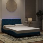 vidaXL Cadre de lit avec lumières LED bleu 120x200 cm velours