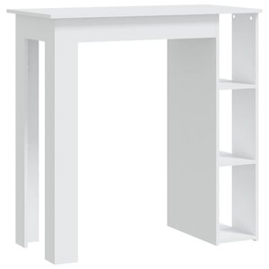 vidaXL Table de bar et étagère Blanc 102x50x103 5 cm Bois d'ingénierie