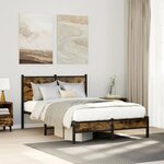 vidaXL Cadre de lit en métal sans matelas chêne fumé 120x200 cm