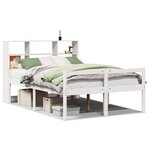 vidaXL Lit bibliothèque sans matelas blanc 140x200 cm bois pin massif