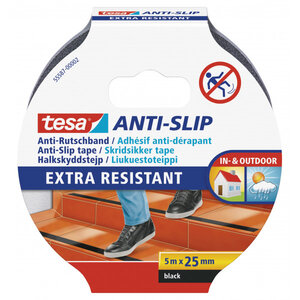 Adhésif de sol antidérapant tesa escaliers et marches noir 5m x 25mm