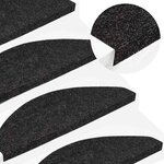 vidaXL Tapis d'escalier auto-adhésifs 20 Pièces noir 56x17x3 cm