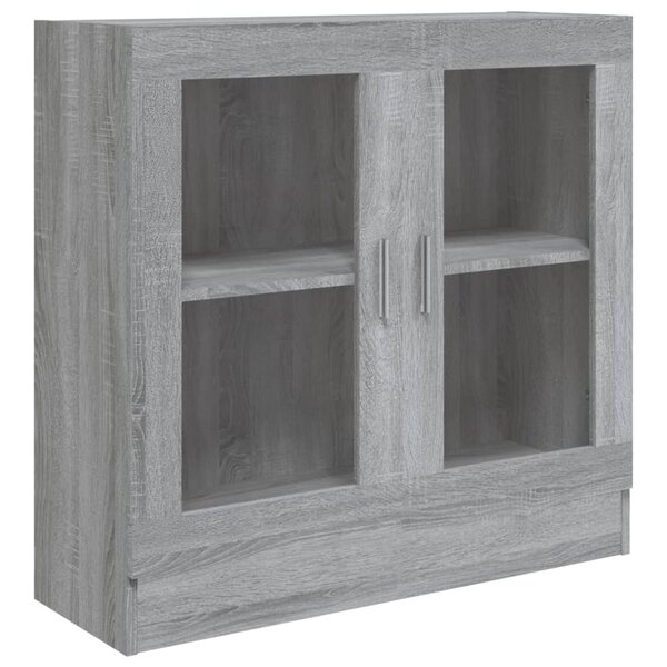 vidaXL Armoire à vitrine Sonoma gris 82 5x30 5x80 cm Bois d'ingénierie