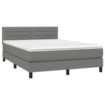 vidaXL Sommier à lattes de lit avec matelas Gris foncé 140x200cm Tissu