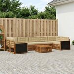 vidaXL Ensemble de canapés d'extérieur 8 Pièces Naturel et Beige