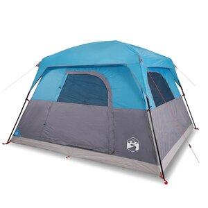 vidaXL Tente de camping de cabine 4 personnes bleu imperméable
