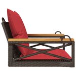 vidaXL Balancelle avec coussins marron 63x62x40 cm résine tressée