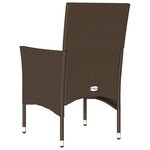 vidaXL Chaises de jardin avec coussins lot de 2 marron résine tressée