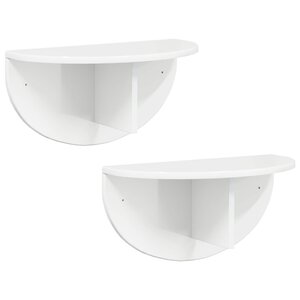 vidaXL Étagère Murale 2 Pièces Blanc brillant 48 x 24 x 24 cm