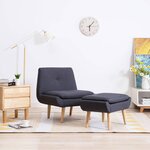 vidaXL Fauteuil sans accoudoirs avec repose-pied Gris foncé Tissu