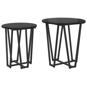 vidaXL Ensemble de tables d'appoint 2 Pièces Chêne noir