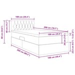 vidaXL Lit avec rangement et matelas avec matelas Taupe 100 x 200 cm
