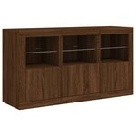 vidaXL Buffet avec lumières LED chêne marron 123x37x67 cm