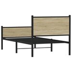 vidaXL Cadre de lit en métal sans matelas chêne sonoma 90x190 cm