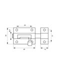 THIRARD - Targette  laiton poli blanc  pêne Ø 8mm  40x30mm - THIRARD