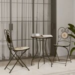 vidaXL Ensemble de bistro mosaïque terre cuite blanc fer et céramique