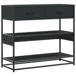 vidaXL Table console noir 90x35x80 cm bois d'ingénierie