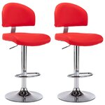 vidaXL Tabourets de bar lot de 2 rouge similicuir