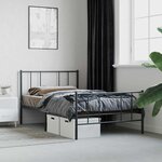 vidaXL Cadre de lit métal sans matelas avec pied de lit noir 80x200 cm