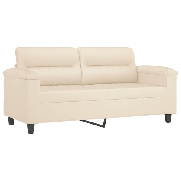 vidaXL Canapé à 2 places Beige 140 cm Tissu microfibre