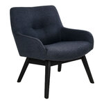 Chaise de salon en tissu gris foncé avec pieds noirs