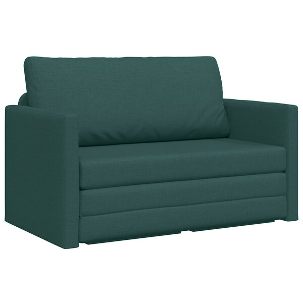 vidaXL Canapé Lit de Sol 2-en-1 Vert Foncé 124x71x78 cm Tissu