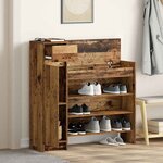 vidaXL Cabinet à chaussures avec porte Bois ancien 100 5 x 28 x 100 cm