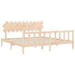 vidaXL Cadre de lit avec tête de lit 200x200 cm bois massif
