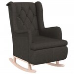 vidaXL Fauteuil avec pieds à bascule et tabouret Gris foncé Tissu