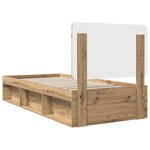 vidaXL Cadre de lit Chêne artisan 100 x 200 cm Bois de pin massif