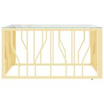 vidaXL Table basse doré 80x80x40 cm acier inoxydable et verre