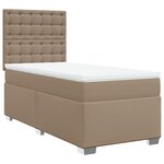 vidaXL Sommier à lattes de lit avec matelas Cappuccino 100x200 cm