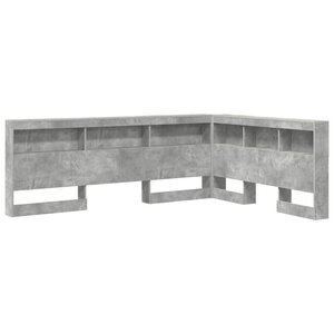 vidaXL Tête de lit de rangement Gris béton 150 cm Bois d'ingénierie