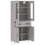 vidaXL Buffet haut Sonoma gris 69 5x34x180 cm Bois d'ingénierie