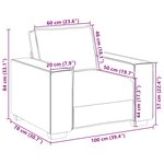 vidaXL Canapé Fauteuil Gris Foncé 100x78x84 cm Tissu