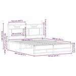 vidaXL Cadre de lit sans matelas chêne fumé 150x200 cm bois ingénierie