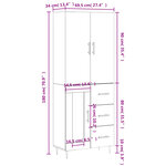 vidaXL Buffet haut Blanc 69 5x34x180 cm Bois d'ingénierie