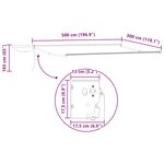 vidaXL Auvent rétractable électrique Vert  Blanc  Anthracite 5 x 3 m
