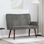 vidaXL Sofa 2 places Gris foncé 115 x 61 x 87 cm Velours