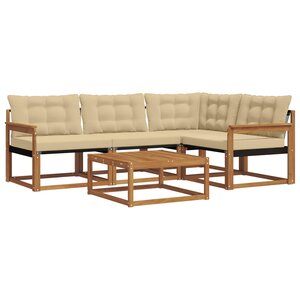 vidaXL Ensemble de canapés d'extérieur 5 Pièces Naturel et Beige