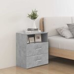 vidaXL Table de chevet Gris béton 50x32x60 cm