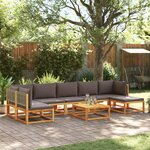 vidaXL Salon de jardin avec coussins 8 Pièces bois massif d'acacia