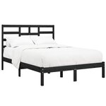 vidaXL Cadre de lit sans matelas noir bois massif 140x190 cm