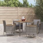 vidaXL Ensemble à manger de jardin 5 Pièces coussins gris résine tressée