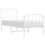 vidaXL Cadre de lit métal sans matelas avec pied de lit blanc 75x190cm