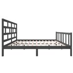 vidaXL Cadre de lit sans matelas gris bois massif 200x200 cm