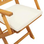 vidaXL Chaise pliante avec coussin 4 Pièces Blanc 49 x 57.5 x 92cm