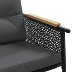 vidaXL Chaises de jardin avec coussins lot de 2 noir acier