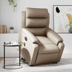 vidaXL Fauteuil inclinable de massage électrique cappuccino similicuir